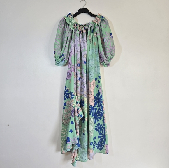 Anthropolgie Oopscool Off The Shoulder Printed Dress XS - Picture 4 of 10